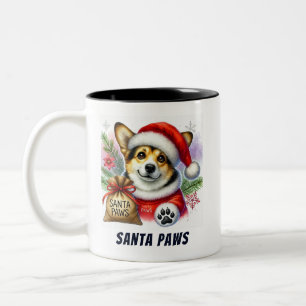 Tasse 2 Couleurs Drôle Père Noël Pws mignonne Corgi Chien