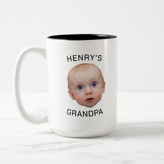 Tasse 2 Couleurs Drôle personnalisé visage bébé (Gauche)