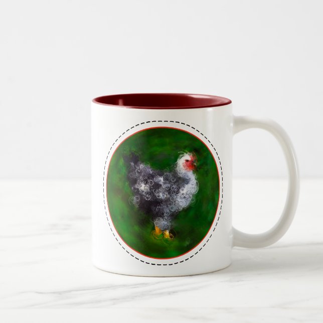 Tasse 2 Couleurs Drôle poulet (Droit)
