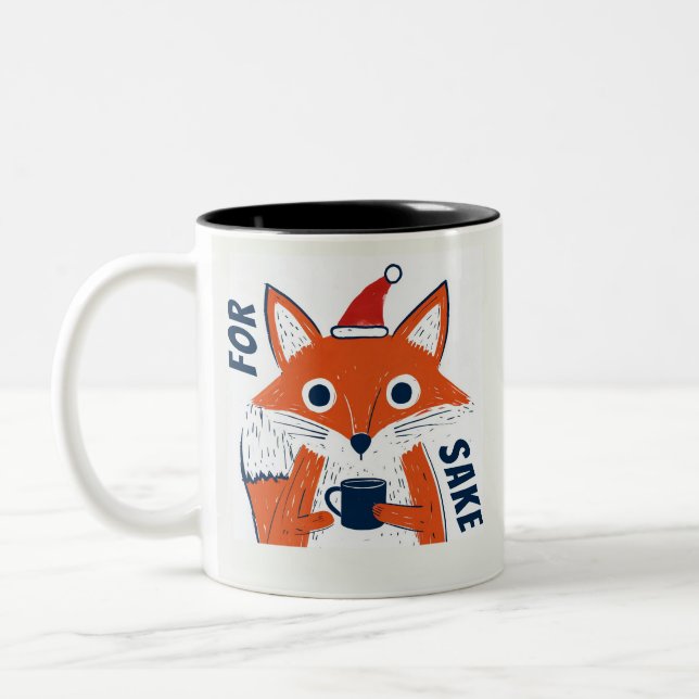 Tasse 2 Couleurs Drôle pour le saké renard (Gauche)