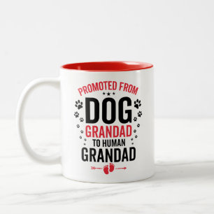 Tasse 2 Couleurs Drôle, Promu De Grand-Père De Chien À Grand-Père H
