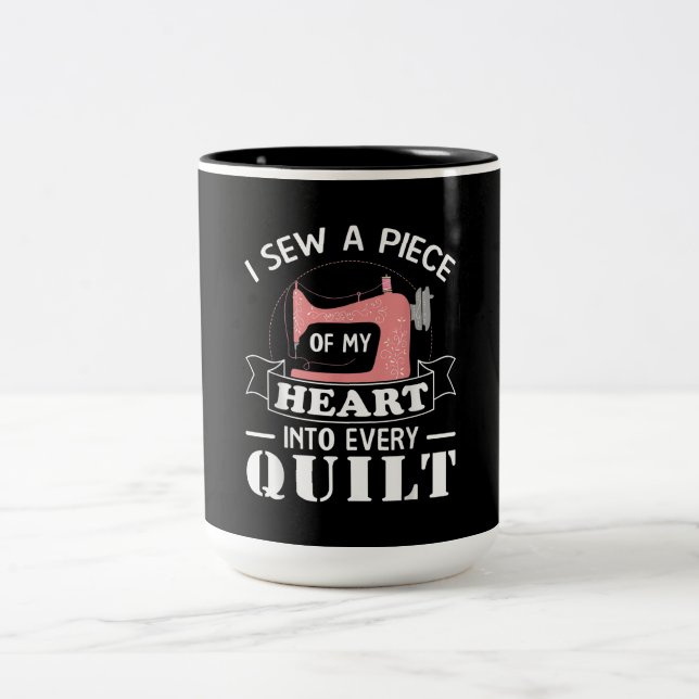 Tasse 2 Couleurs Drôle Quilters Dons (Centre)