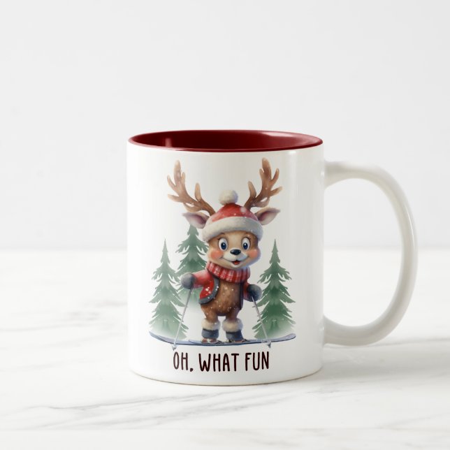 Tasse 2 Couleurs Drôle Reindeer Oh Quel Amusement (Droit)