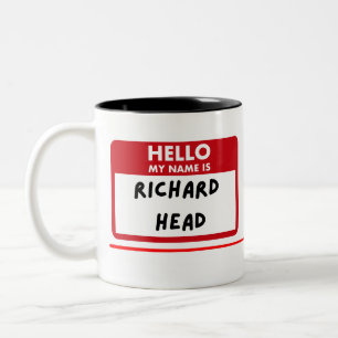 Tasse 2 Couleurs Drôle Sarcastique — Bonjour Je M'Appelle Richard H