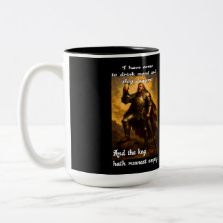 Tasse 2 Couleurs Drôle tueur de dragon mead buveur humour art imagi