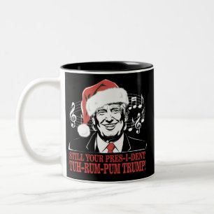 Tasse 2 Couleurs Drôles de Noël Président Trump Pyjama laid de Noël