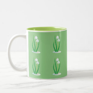 Tasse 2 Couleurs Drops de neige blanc (Galanthus nivalis) au printe