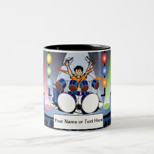 Tasse 2 Couleurs Drummer personnalisé - Dessin masculin