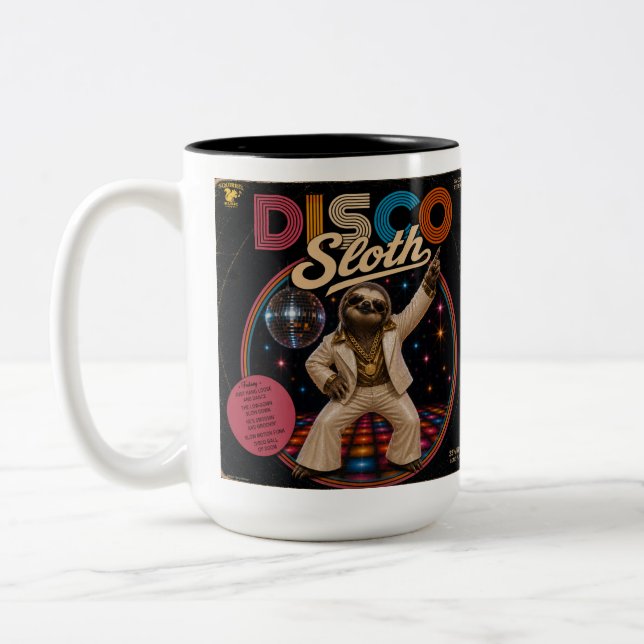 Tasse 2 Couleurs Duo de paresseux disco (Gauche)