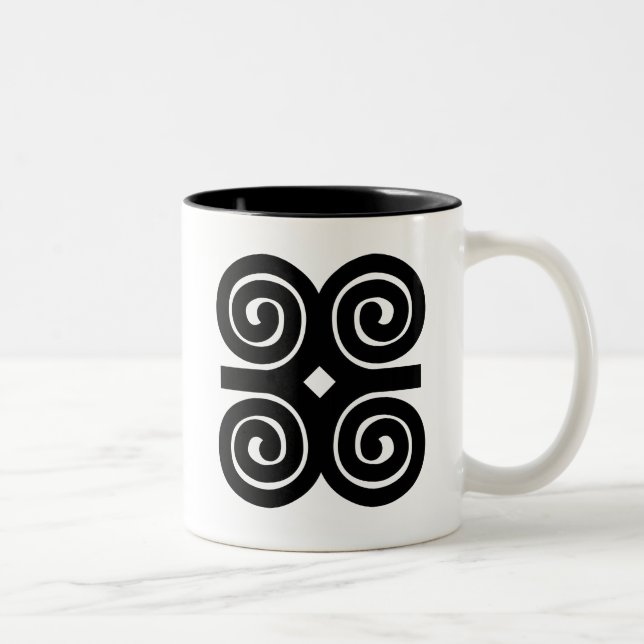 Tasse 2 Couleurs Dwennimmen - symbole d'Adinkra de force et (Droit)