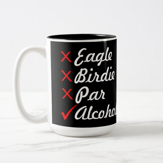 Tasse 2 Couleurs Eagle Birdie par Alcohol Humour (Gauche)
