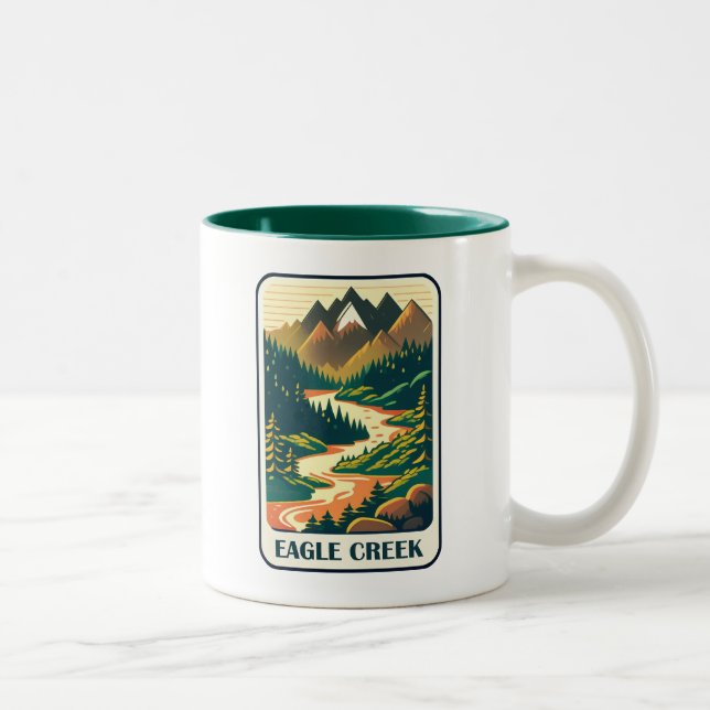 Tasse 2 Couleurs Eagle Creek Oregon Couleurs (Droit)