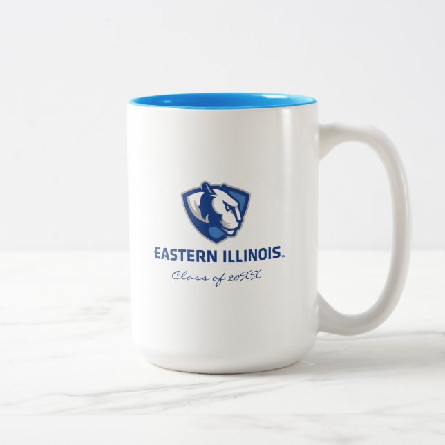 Tasse 2 Couleurs Eastern Illinois Panthers Head and Wordmark Logo (Droit)