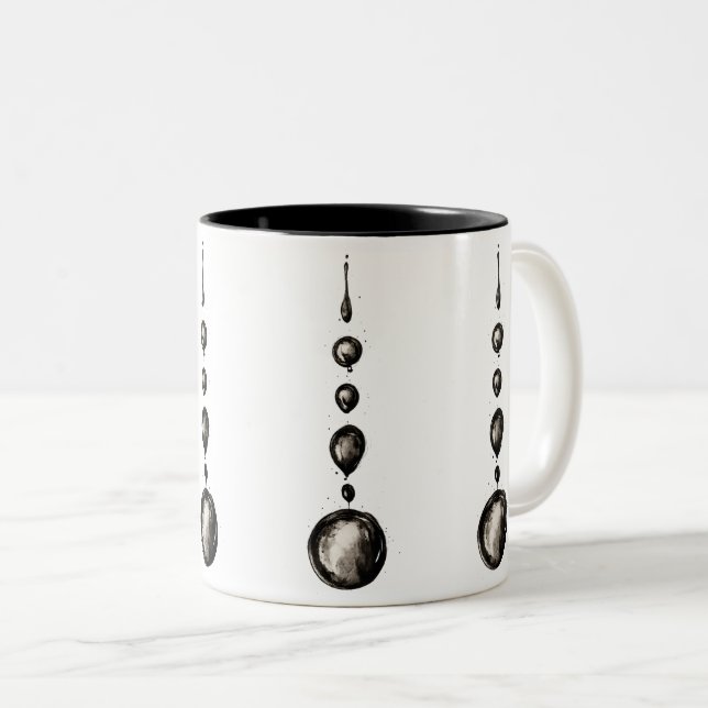 Tasse 2 Couleurs Eau noire Abstraite en ligne (Devant droit)