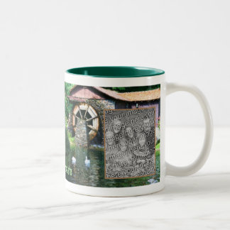 Tasse 2 Couleurs Eau Roue Canard Peinture Étang Ajouter Votre Photo