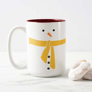 Tasse 2 Couleurs Écharpe jaune minimaliste des neiges