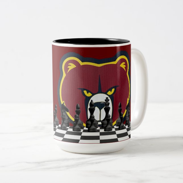 TASSE 2 COULEURS ÉCHECS LYCÉE HAMMOND (Devant droit)
