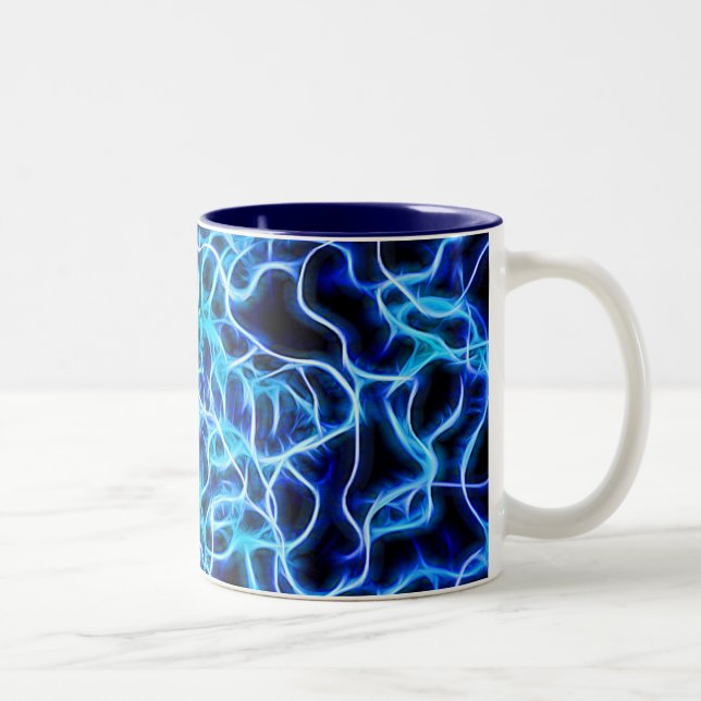Tasse 2 Couleurs Éclair électrique néon bleu Tesla Coil (Droit)