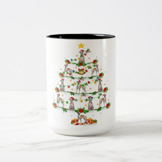 Tasse 2 Couleurs Éclairage Amoureux des chiens Whippet | Noël Whipp