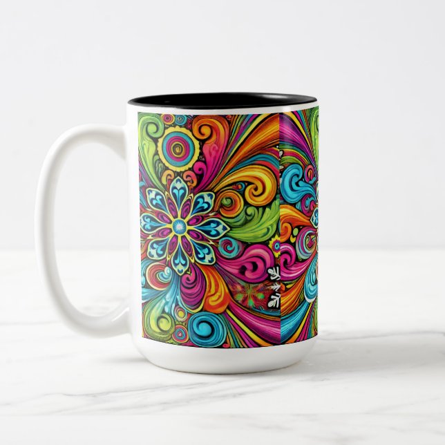 Tasse 2 Couleurs Éclatement floral vibrant (Gauche)