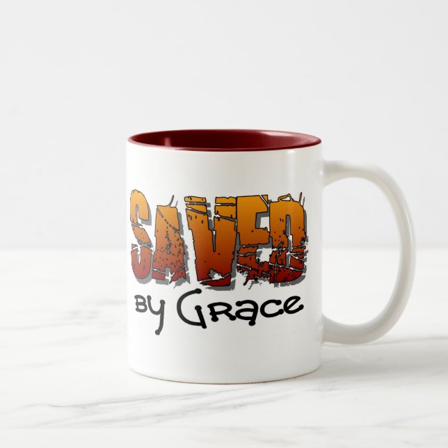 Tasse 2 Couleurs Économisé par conception chrétienne de grâce (Droit)