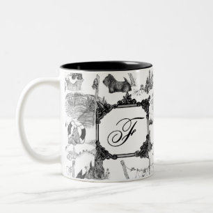 Tasse 2 Couleurs ÉCOSSE Terrier Toile noire avec Monogramme