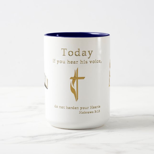 Tasse 2 Couleurs Écriture biblique chrétienne (Centre)