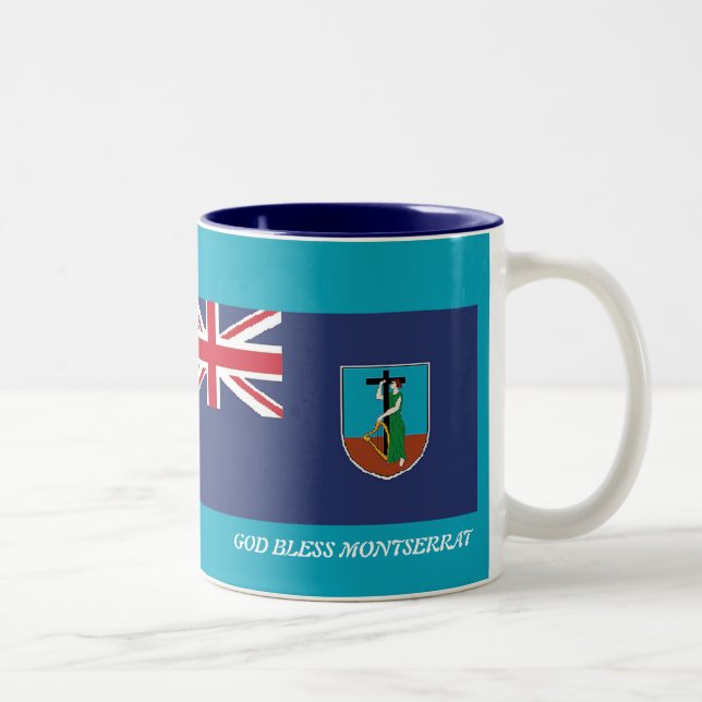 Tasse 2 Couleurs Écriture Customisée MONTSERRAT PLAN DU DRAPEAU Ble (Droit)