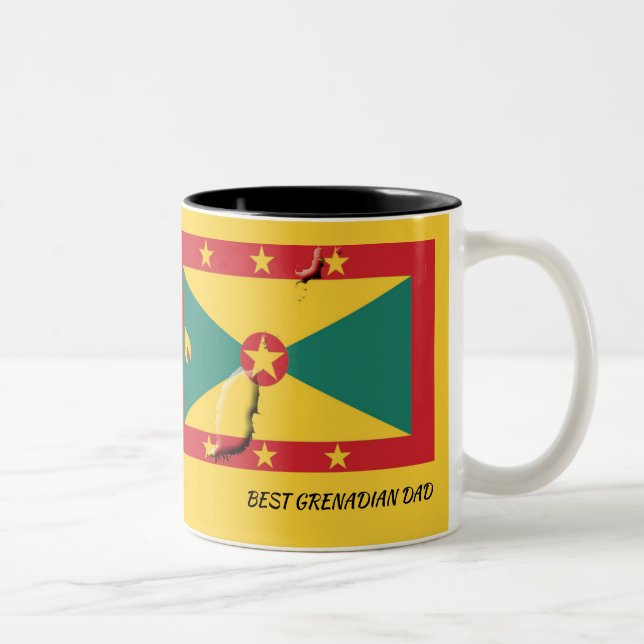 Tasse 2 Couleurs Écriture DRAPEAU GRENADA Customisée Patriotique JA (Droit)