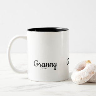 Tasse 2 Couleurs Écriture noire grand-mère établie