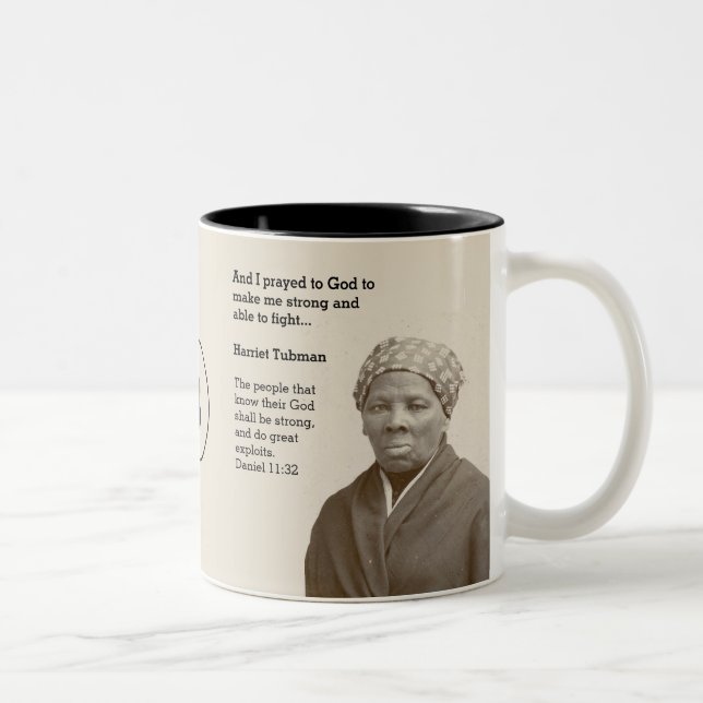 Tasse 2 Couleurs Écriture personnalisée Monogramme HARRIET TUBMAN C (Droit)