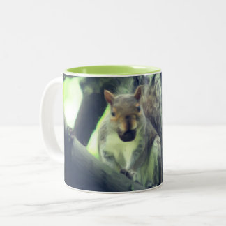 Tasse 2 Couleurs Écureuil dans l'arbre L'art animal personnalisé