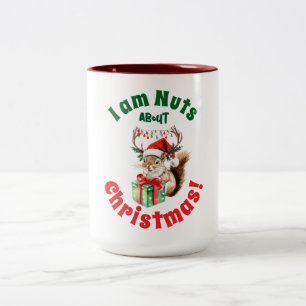 Tasse 2 Couleurs Écureuil de Noël & Antlers & boîte cadeau