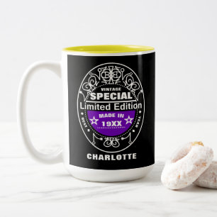 Tasse 2 Couleurs Edition limitée Année de naissance personnalisée T