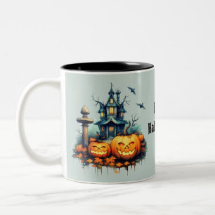 Tasse 2 Couleurs Éffrayant Château Happy Halloween