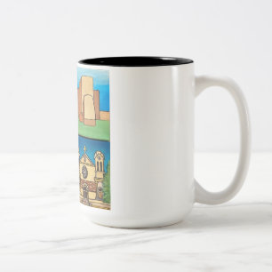 Tasse 2 Couleurs Eglises du Nouveau-Mexique ! Art original !