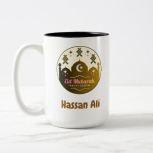 Tasse 2 Couleurs Eid Mubarak 2026 pour enfants personnalisé