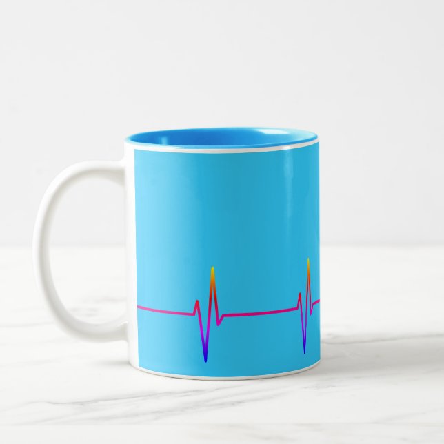 Tasse 2 Couleurs EKG avec nom personnalisé (Gauche)