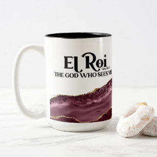 Tasse 2 Couleurs El Roi Le Dieu Qui Me Voit Monogramme De Marbre Ro