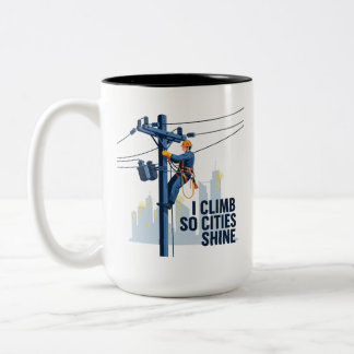 Tasse 2 Couleurs Electrical Lineman Cityscape Appreciation Gift