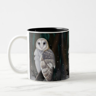 Tasse 2 Couleurs Élégance arctique : Chouette des neiges dans les b