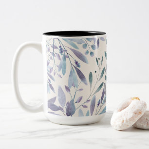 Tasse 2 Couleurs Élégance Feuille aquarelle