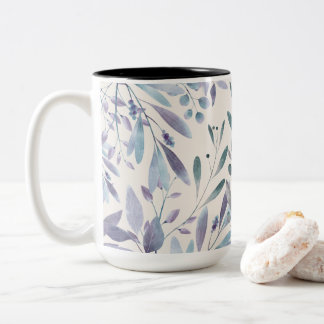 Tasse 2 Couleurs Élégance Feuille aquarelle