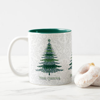 Tasse 2 Couleurs Élégant arbre de Noël Vert blanc