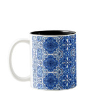 Elegant blue& white Portuguese Azulejo pattern 