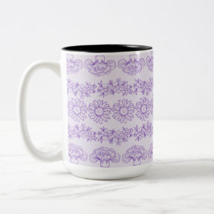 Tasse 2 Couleurs Élégant botanique floral