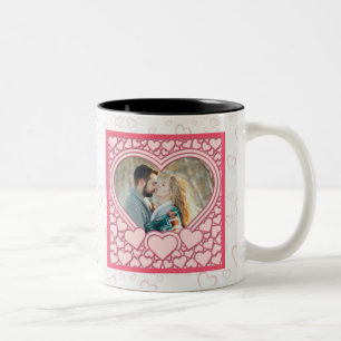 Tasse 2 Couleurs Élégant Heureuse Sainte-Valentin de coeur rose élé