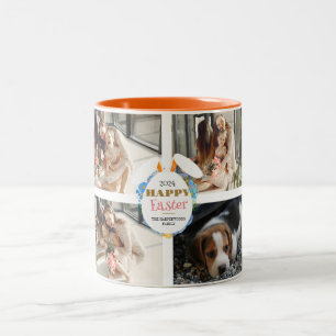 Tasse 2 Couleurs Elégant heureux OEufs de Pâques Famille Quatre pho