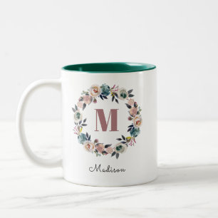 Tasse 2 Couleurs Élégant Monogramme personnalisé Dames