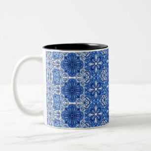 Tasse 2 Couleurs Élégant motif portugais Azulejo bleu et blanc